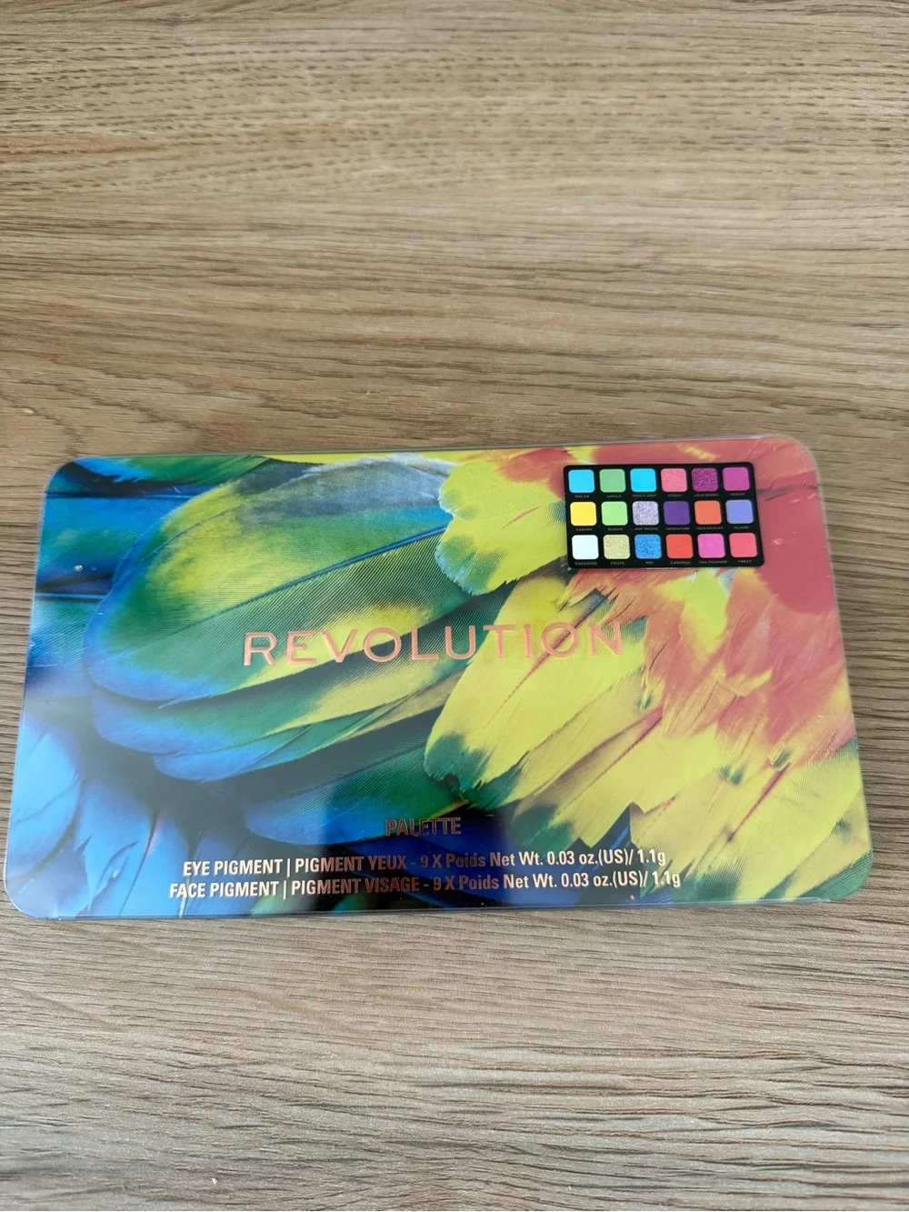 Revolution beauty birds of paradise eyeshadow palette.